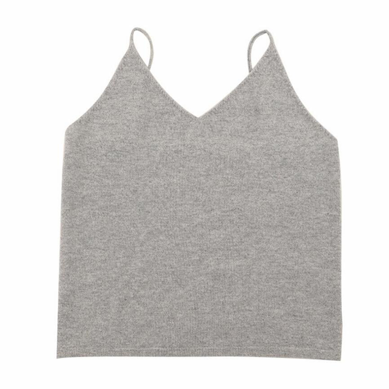 100 Cashmere Sweater Vest Women Camisole V-neck Basic Tank-Top High Quality Pullover Winter Warm Soft Solid Natural Fabric